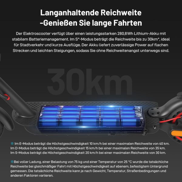 712nBsoALiL._AC_SL1500_ EVERCROSS EV85F Elektroroller 400W – Straßenzulassung (ABE), 30 km Reichweite, Faltbar