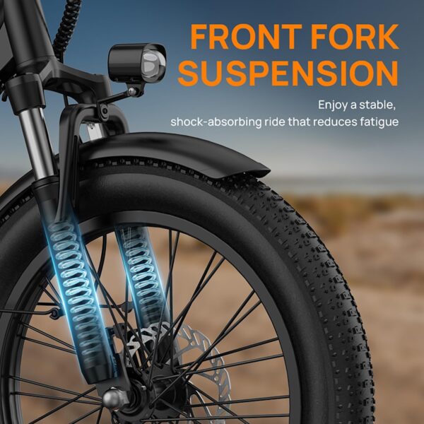 URLIFE E20 E-Bike – 20 Zoll Fat Tyres, 250W Motor, 48V 13Ah Akku, bis zu 100 km Reichweite, 7-Gang City E-Bike für Erwachsene