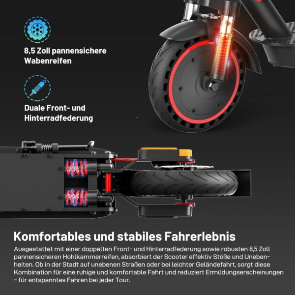 71Ua-VkE8pL._AC_SL1500_ EVERCROSS EV85F Elektroroller 400W – Straßenzulassung (ABE), 30 km Reichweite, Faltbar