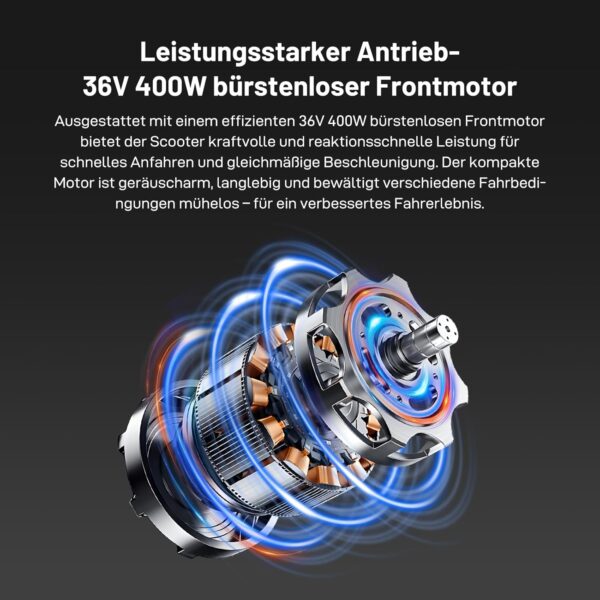 71au+6Qg19L._AC_SL1500_ EVERCROSS EV85F Elektroroller 400W – Straßenzulassung (ABE), 30 km Reichweite, Faltbar