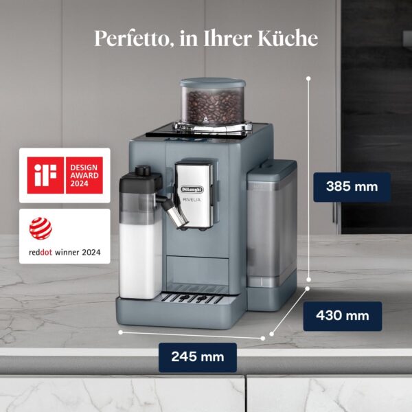 De'Longhi Rivelia EXAM440.55.G Kaffeevollautomat – LatteCrema System, 16 Getränke, Bean Switch, 3,5" Touchdisplay