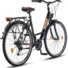 Chillaxx Strada City Bike – 24/26/28 Zoll, 21-Gang, Stadtrad für Kinder, Jugendliche & Erwachsene, Schwarz-Braun