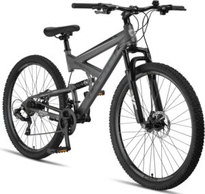 81Bwyt4n+rL._AC_SL1500_ Licorne Bike Strong 2D – 26/27,5/29 Zoll Premium Mountainbike, Vollfederung, 21-Gang, Scheibenbremsen für Kinder, Jugendliche & Erwachsene