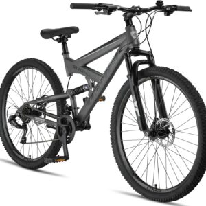 Licorne Bike Strong 2D – 26/27,5/29 Zoll Premium Mountainbike, Vollfederung, 21-Gang, Scheibenbremsen für Kinder, Jugendliche & Erwachsene