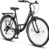 Chillaxx Strada City Bike – 24/26/28 Zoll, 21-Gang, Stadtrad für Kinder, Jugendliche & Erwachsene, Schwarz-Braun