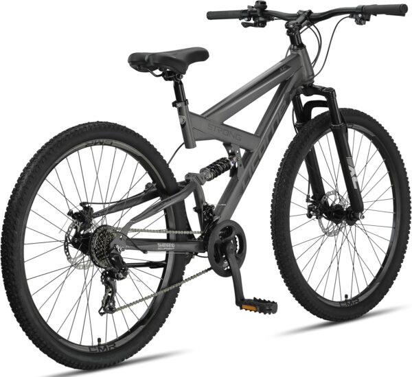 81ThoOLuc3L._AC_SL1500_ Licorne Bike Strong 2D – 26/27,5/29 Zoll Premium Mountainbike, Vollfederung, 21-Gang, Scheibenbremsen für Kinder, Jugendliche & Erwachsene